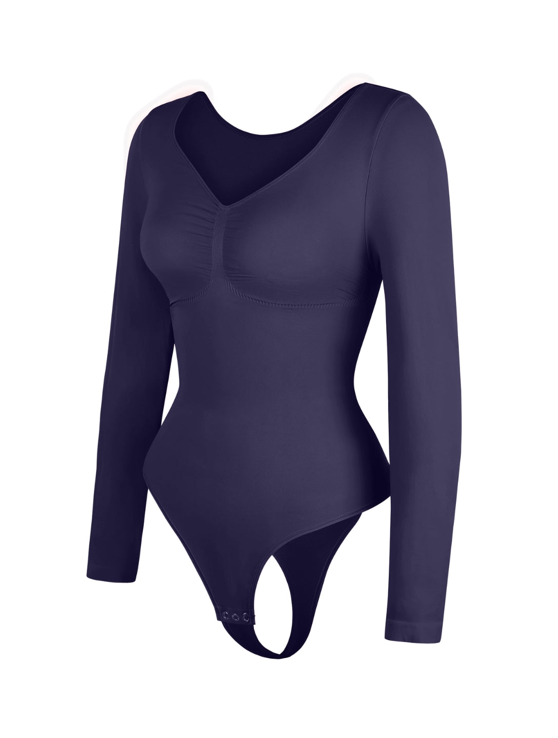 Long Sleeve Ruched Bodysuit - HeyShape