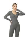Ribbed Square Neck Jumpsuit
