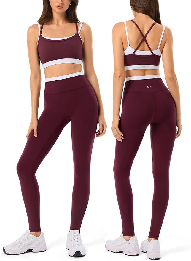 High Waisted Seamless Leggings & Double Layer Sports Bra - HeyShape