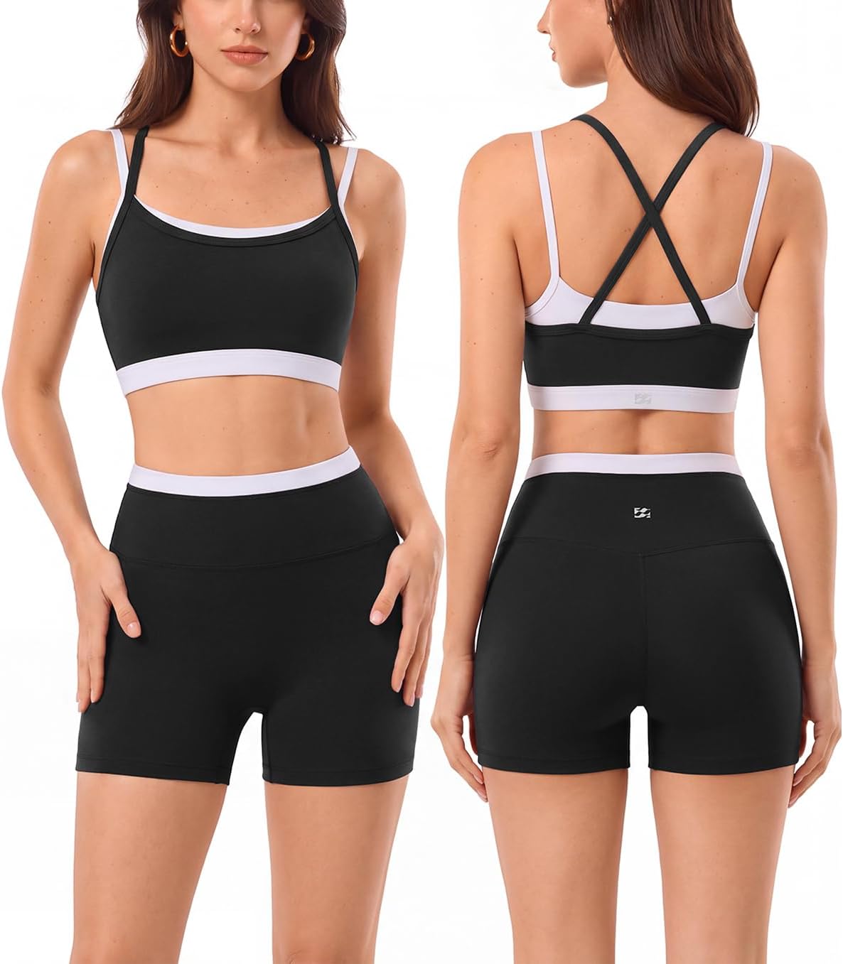 High Waisted Seamless Leggings & Double Layer Sports Bra - HeyShape