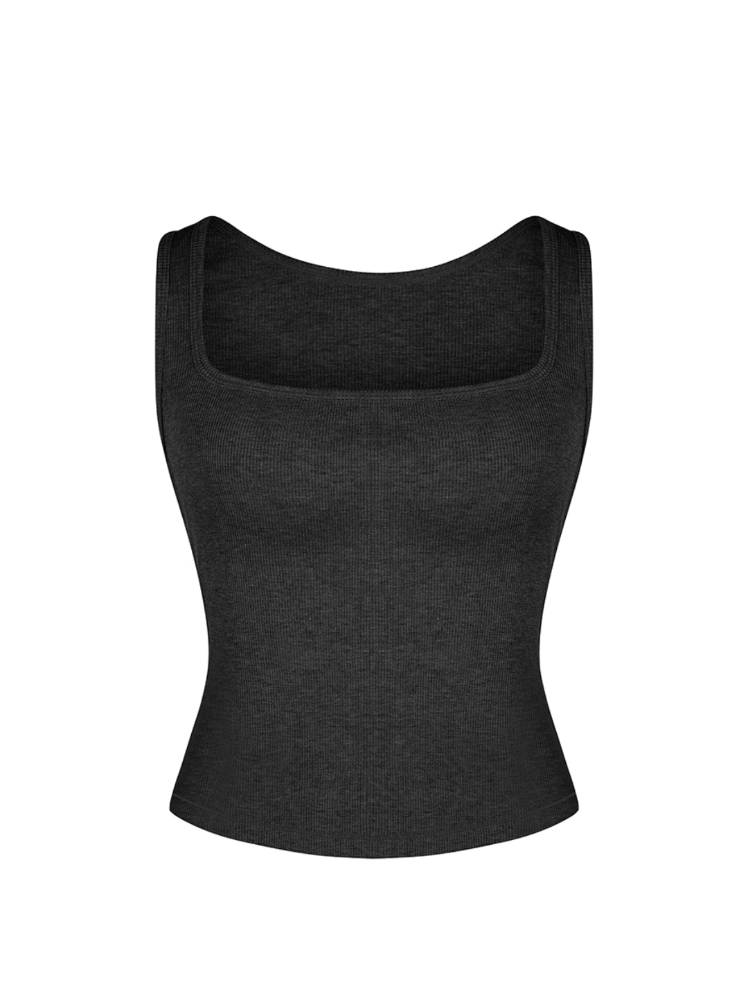 Square Neck Ribbed Tank - HeyShape
