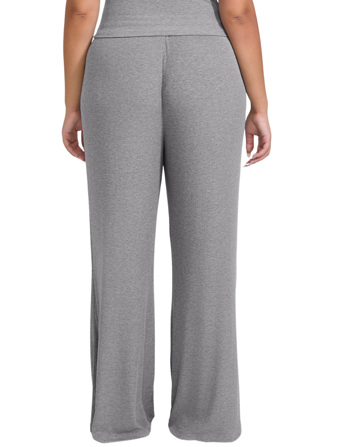 Wide Leg Ribbed Lounge Pants - HeyShape