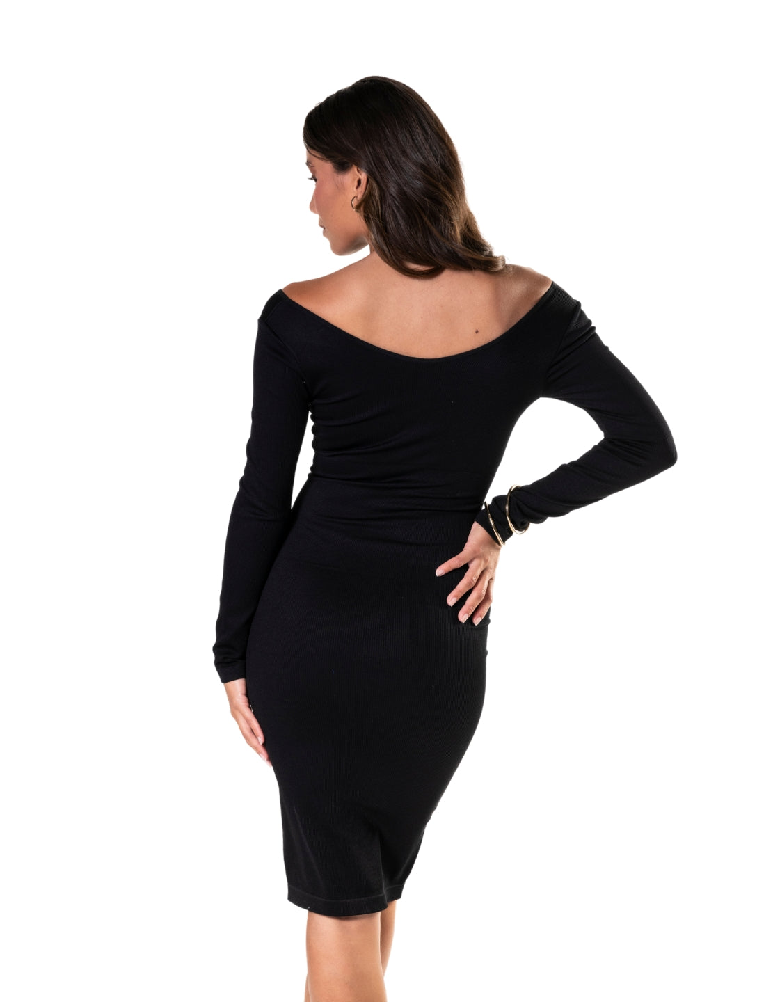 V-Neck Long Sleeve Dress - HeyShape