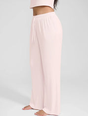 Wide Leg Ribbed Lounge Pants - HeyShape