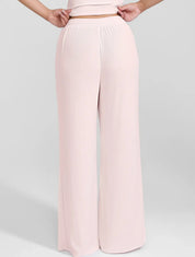 Wide Leg Ribbed Lounge Pants - HeyShape