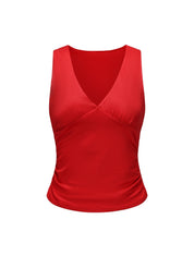 V-Neck Ruched Top - HeyShape