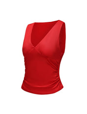 V-Neck Ruched Top - HeyShape