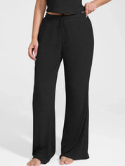 Wide Leg Ribbed Lounge Pants - HeyShape