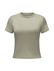 Short Sleeve Crew Neck Top - HeyShape