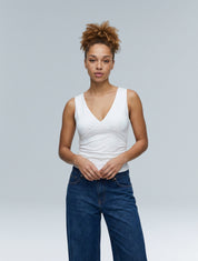 V-Neck Ruched Top - HeyShape