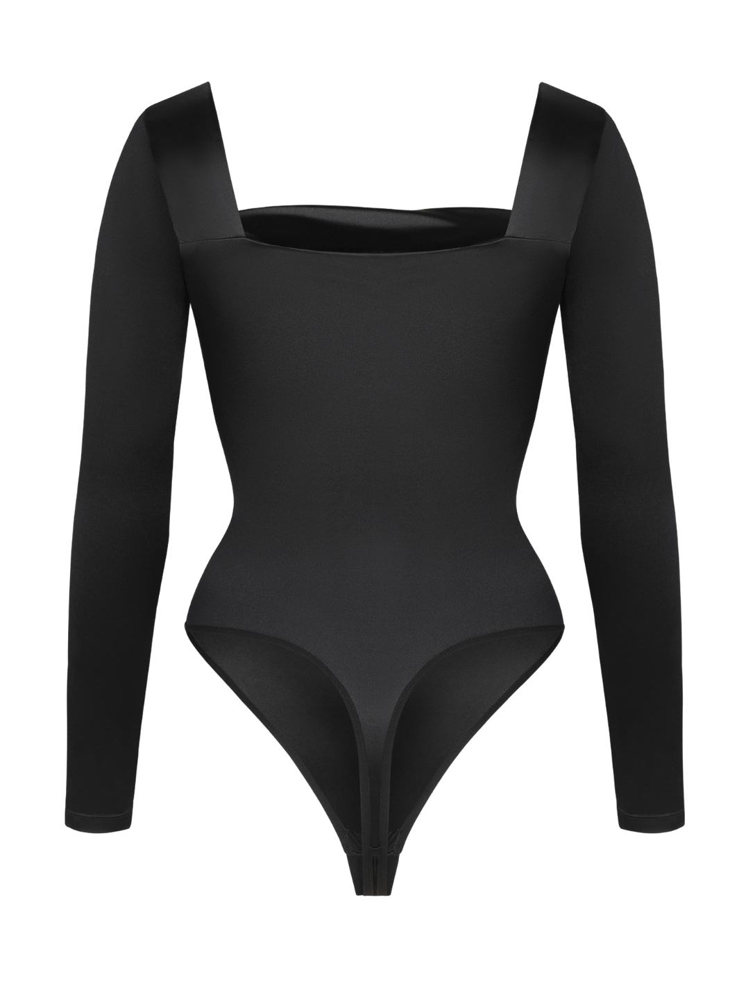 Waterfall Neckline Satin Bodysuit - HeyShape