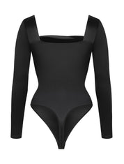 Waterfall Neckline Satin Bodysuit - HeyShape