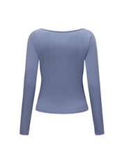 Boat Neck Long Sleeve Top - HeyShape
