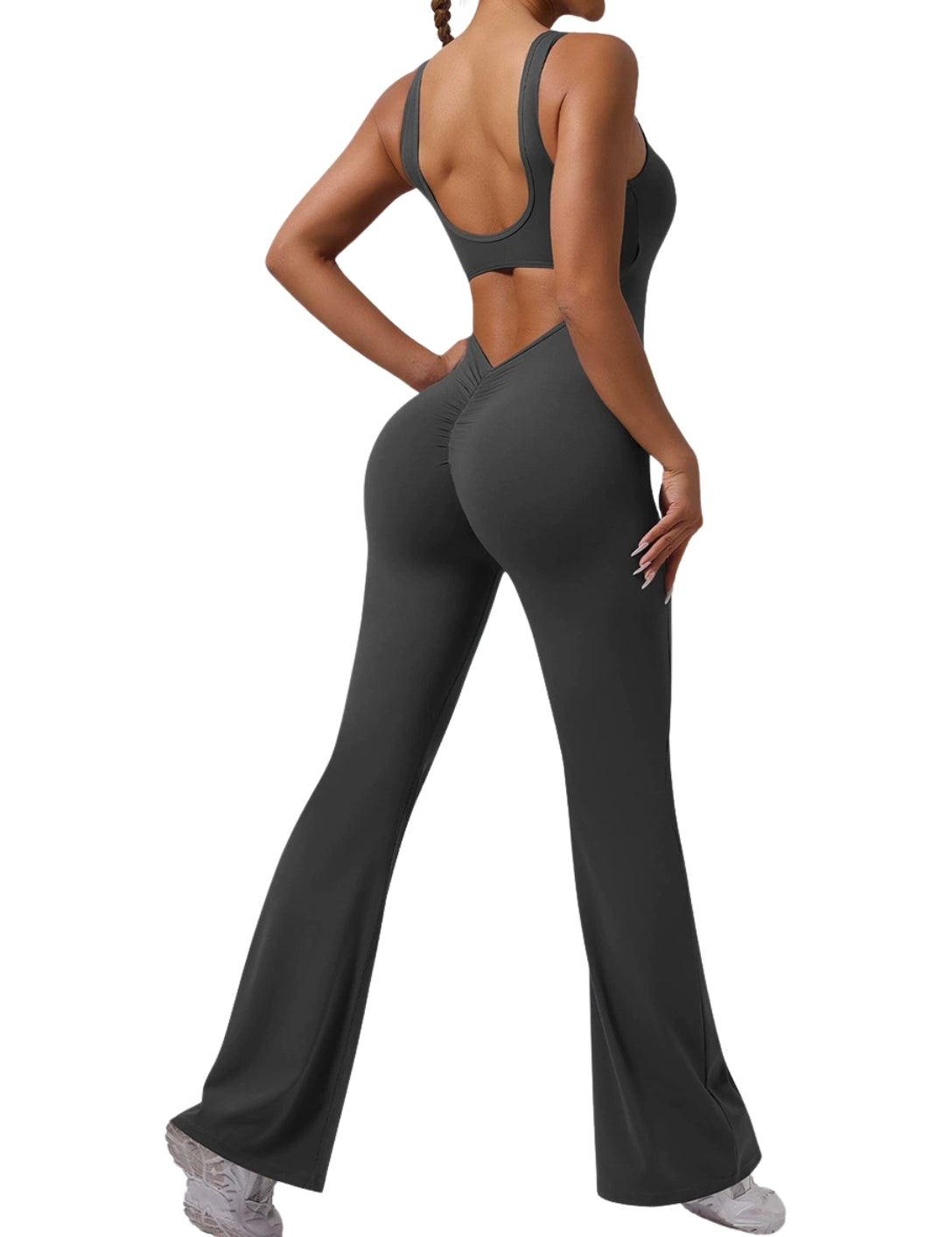 Flared Sports Jumpsuit - HeyShape