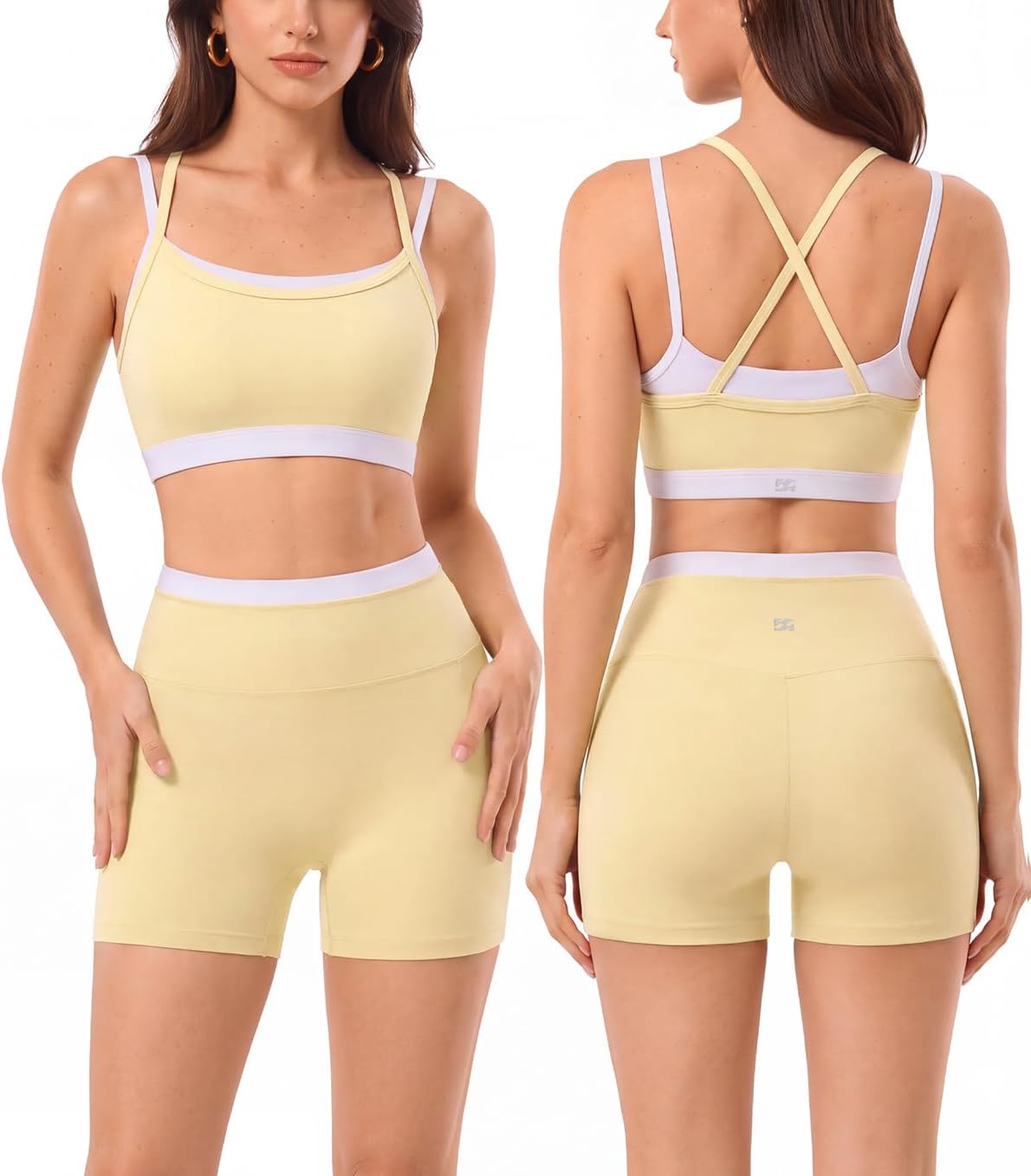 High Waisted Seamless Leggings & Double Layer Sports Bra - HeyShape