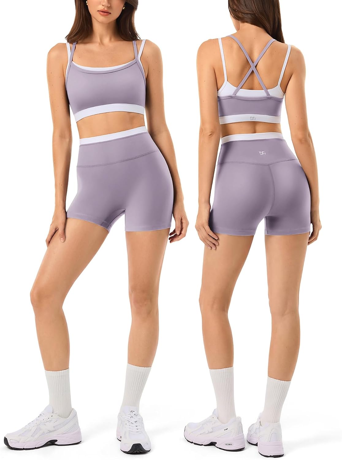 High Waisted Seamless Leggings & Double Layer Sports Bra - HeyShape