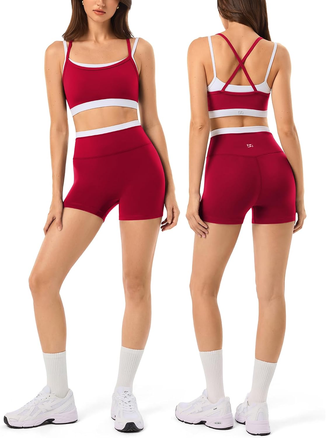 High Waisted Seamless Leggings & Double Layer Sports Bra - HeyShape