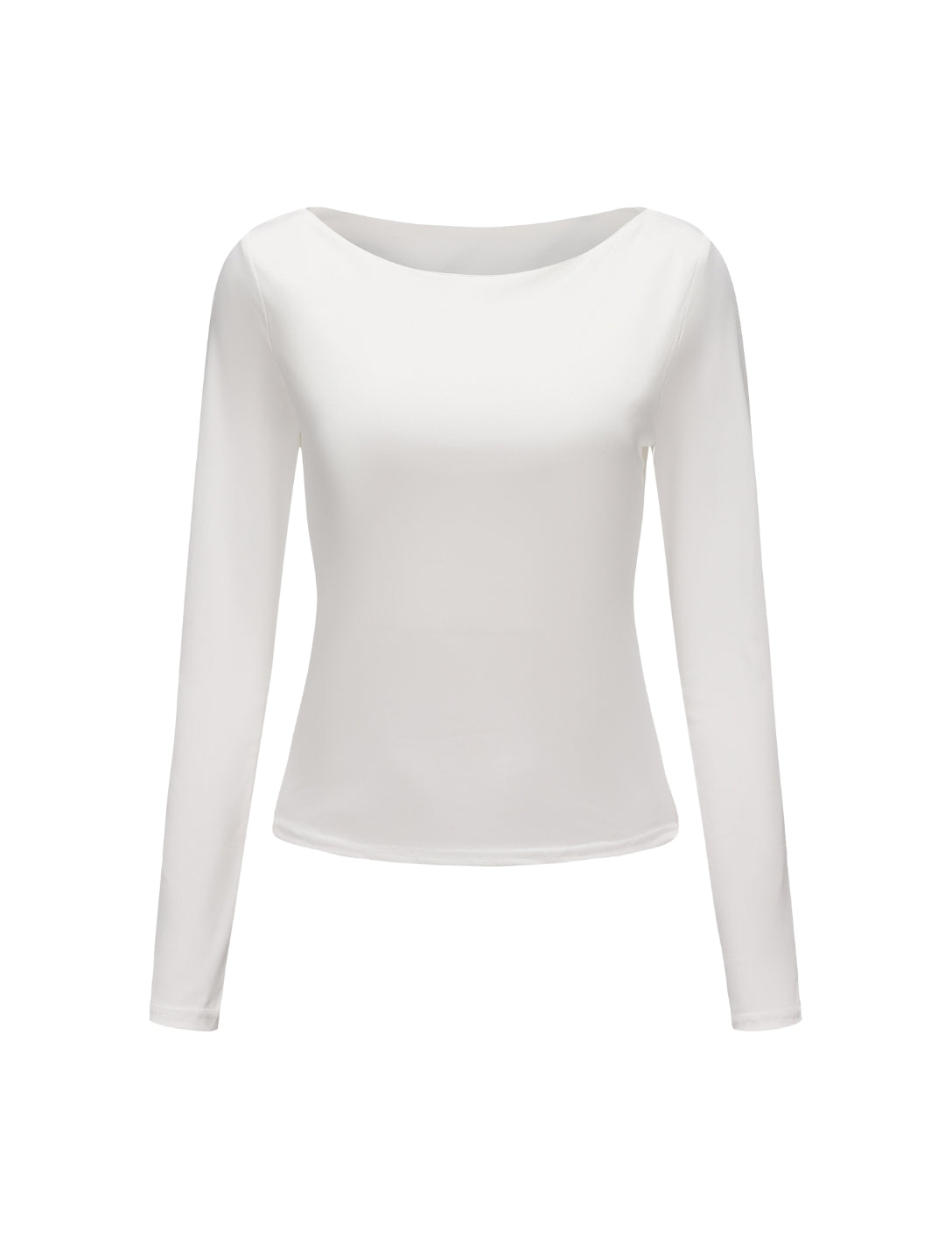 Boat Neck Long Sleeve Top - HeyShape