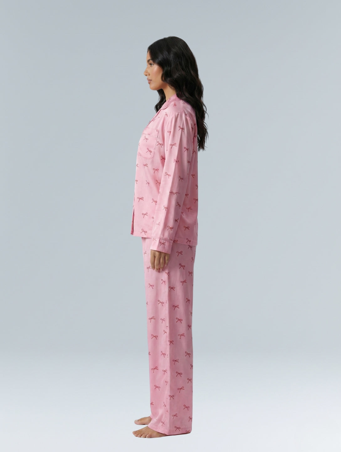 Pink Cotton Bow Pajama Set - HeyShape
