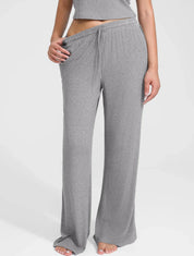 Wide Leg Ribbed Lounge Pants - HeyShape