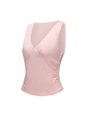 V-Neck Ruched Top - HeyShape