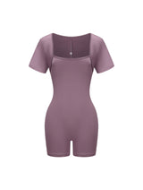 Square Neck Short Sleeve Jumpsuit