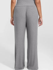 Wide Leg Ribbed Lounge Pants - HeyShape