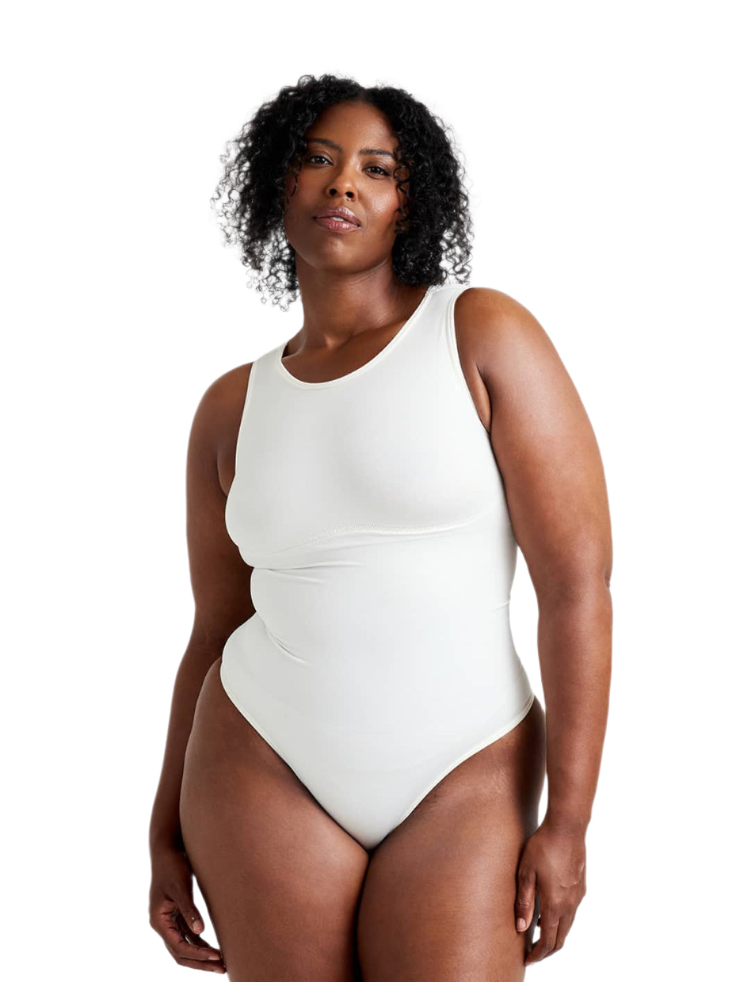 Round Neck Thong Bodysuit - HeyShape