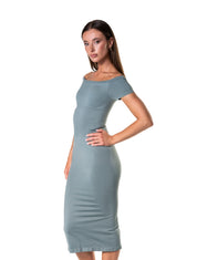 Off-Shoulder Shapewear Split Dress - HeyShape