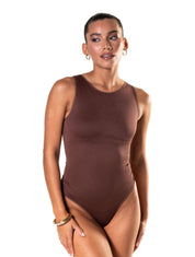 Round Neck Thong Bodysuit - HeyShape