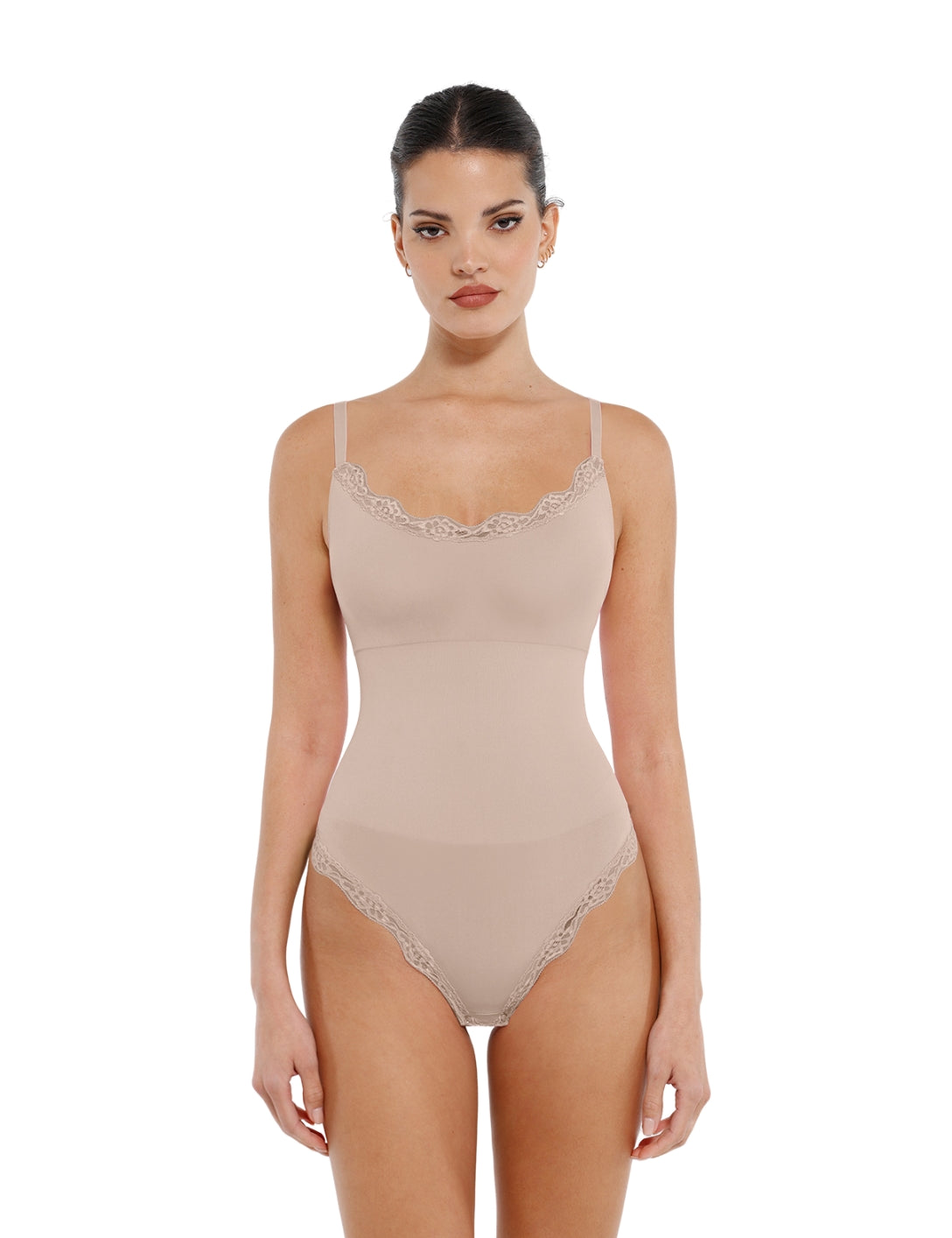 Seamless Laced Thong Bodysuit - HeyShape