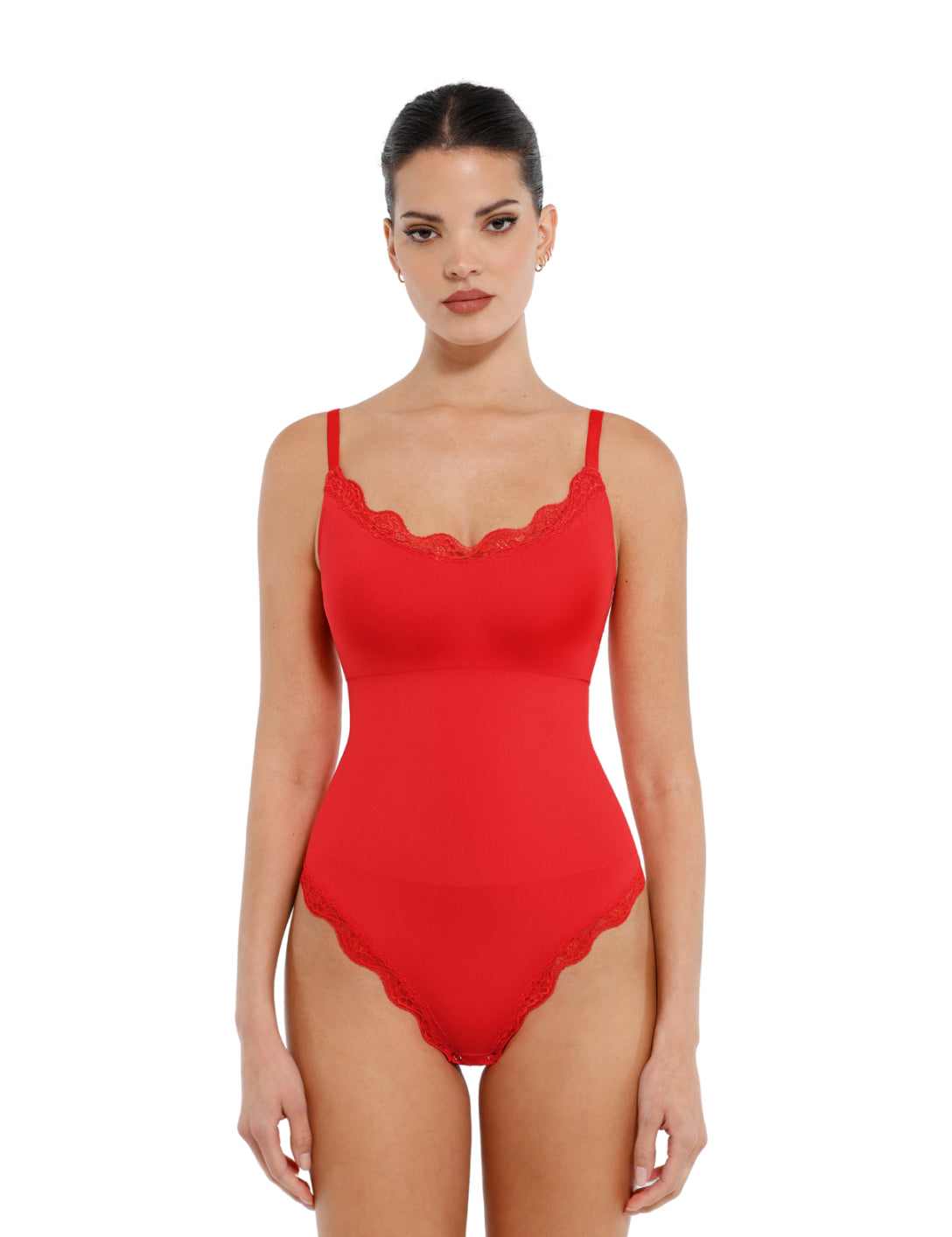 Seamless Laced Thong Bodysuit - HeyShape