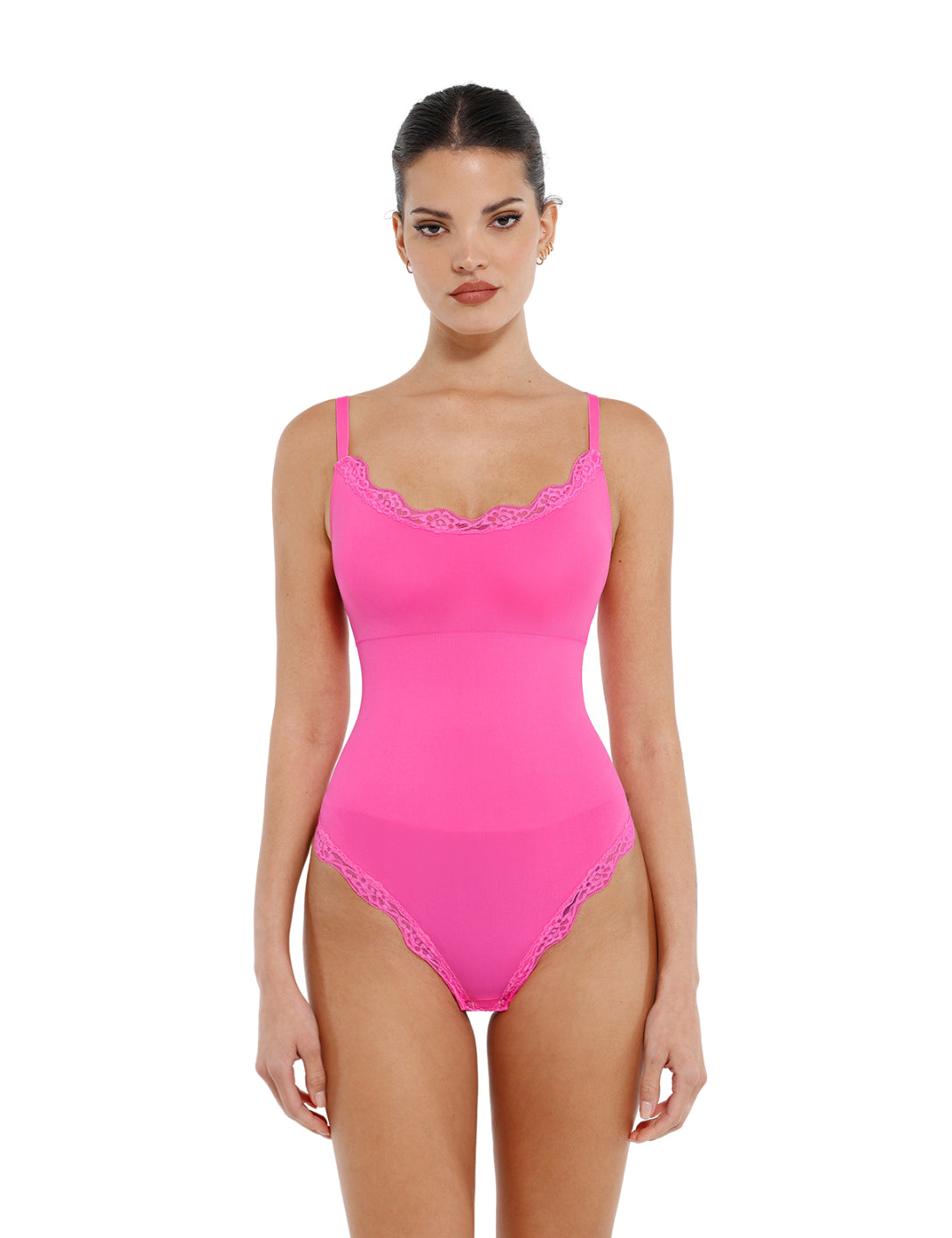 Seamless Laced Thong Bodysuit - HeyShape