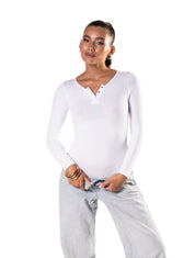 Seamless Long Sleeve Thong Bodysuit - HeyShape
