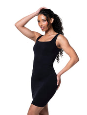 Square-Neck Seamless Mini Dress - HeyShape