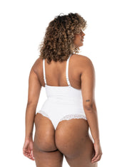 V-Neck Half Laced Bodysuit - HeyShape